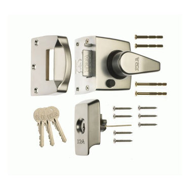 Era 1530-40-1 British Standard Keyless Egress Nightlatch Door Lock 40mm Satin Nickel