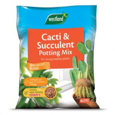 Westland 4 Litre Cacti And Succulent Potting Compost Mix Enriched With Seramis