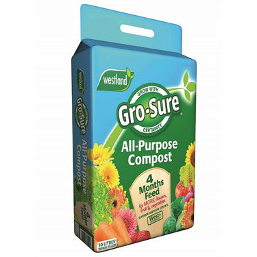Gro-Sure All-Purpose Compost Pouch & 4 Month Feed - 10L