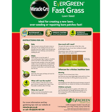 Miracle-Gro EverGreen Fast Grass Lawn Seed 480g