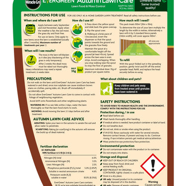 Miracle Gro Autumn Lawn Care Spreader 100m2 - 3.5 kg