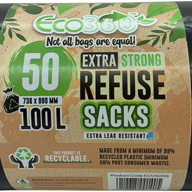 EcoBag 50 Heavy Duty Super Strong Refuse Sacks