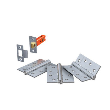 Satin Chrome Latch and Hinge Door Pack - 76mm