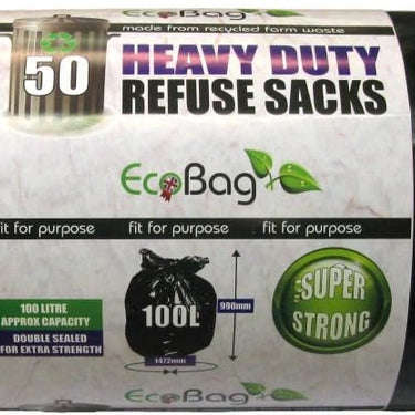 EcoBag 50 Heavy Duty Refuse Sacks - Pack of 3