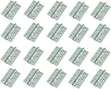 Ball Bearing Door Hinges 3″ Polished Chrome Finish - Pack of 10
