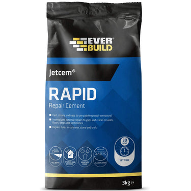 Everbuild Jetcem Rapid Set Cement, Fast Setting Repair Cement, Grey