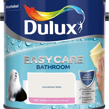 Dulux Easycare Bathroom Soft Sheen 2.5L Pure Brilliant White