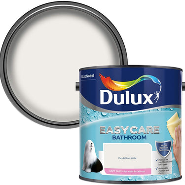 Dulux Easycare Bathroom Soft Sheen 2.5L Pure Brilliant White