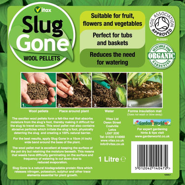 Vitax Slug Gone Wool Pellets Organic Natural Repellent Barrier Slugs Snail