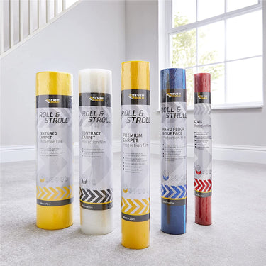 Everbuild Roll and Stroll Contract Carpet Protector, Self Adhesive Carpet Protector, Clear - 100m x 600mm
