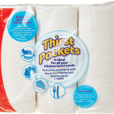 Thirst Pockets Kitchen Towel 3 for 2 Rolls (Pack of 8)