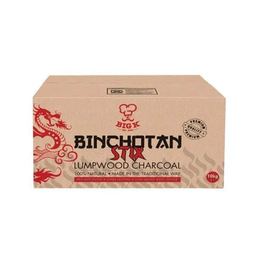Big K Binchotan Stix Lumpwood Charcoal - 10Kg
