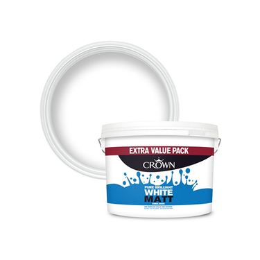 Crown Matt Emulsion Paint Pure Brilliant White - 7.5L