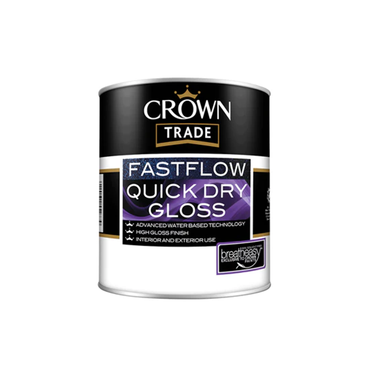 Crown Trade Fast Flow Quick Dry Gloss White - 2.5L