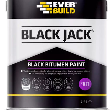 Everbuild 901 Black Bitumen Paint - 2.5L - Black