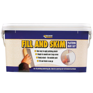 Everbuild Fill and Skim Ready Mixed Plaster, White, 5 Litre