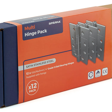 Ball Bearing Hinge Grade 13 SSS c/w Screws In Satin Stainless Steel