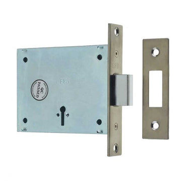 FB2 Fire Brigade Mortice Dead Locks, Galvanised Steel