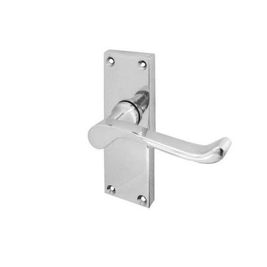 Victorian Scroll Door Handles Lever Latch 118 x 40mm - Polished Chrome