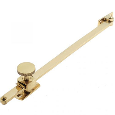 Sliding Screw Down Window Stay (10″ Or 12″), Polished Brass