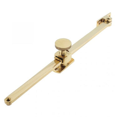 Sliding Screw Down Window Stay (10″ Or 12″), Polished Brass