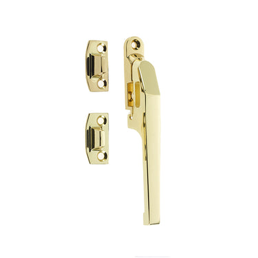 Non-Lockable Window Fastener (124mm), Polished Brass