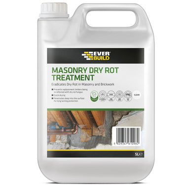 Everbuild Masonry Dry Rot Treatment, Clear, 5 Litre