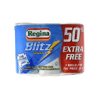 Regina Blitz Three Ply Kitchen Towel Roll (Pack of 2)