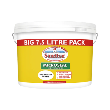 Sandtex Masonry Paint 7.5L – Pure Brilliant White