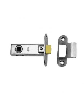 Eurospec TLE8025NP/R Tubular Latch 2.5 – Rounded Strike & Forend Nickel Plated