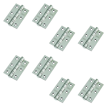 Ball Bearing Door Hinges 3″ Polished Chrome Finish - Pack of 8