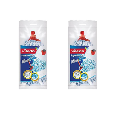 Vileda Supermocio Microfibre & Cotton Mop Refill - Pack of 2