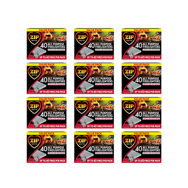 Zip Firelighters 40 Cubes - Pack of 12