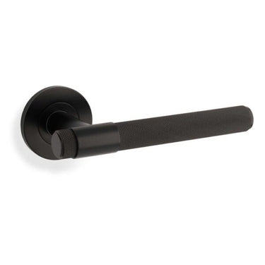 Alexander & Wilks Knurled Kingston Door Handles On Round Rose