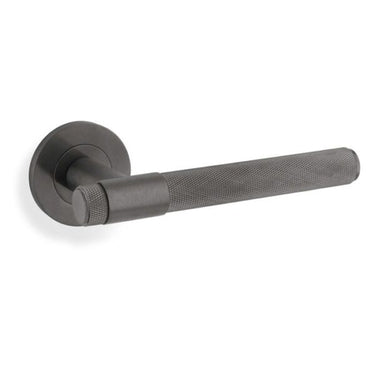 Alexander & Wilks Knurled Kingston Door Handles On Round Rose