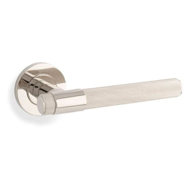 Alexander & Wilks Knurled Kingston Door Handles On Round Rose