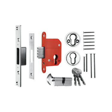 Era 333-61 BS8621 Euro Mortice Deadlock Keyless Egress 76mm with 70mm Euro Cylinder and Turn Polished Chrome