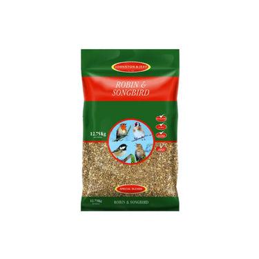 Johnston & Jeff Robin & Songbird No Mess Mix with Mealworms Sunflower Hearts - 12.75kg