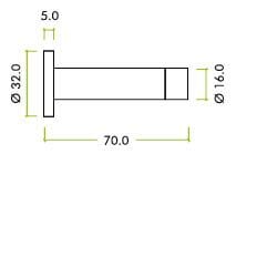 Zoo Hardware ZAS07-PCB Door Stop – Cylinder – 70mm Projection With Rose – Powder Coated Matt Black