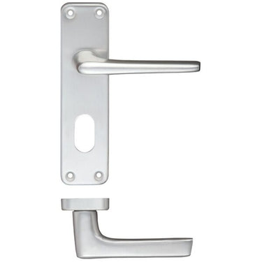 Zoo Contract Lever On Backplate – Satin Aluminium (sold in pairs)